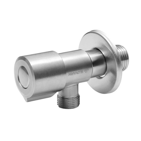 Кран угл с розеткой из нержавеющей стали Slovarm (&Oslash;1/2'', S3/8") 400262 фото